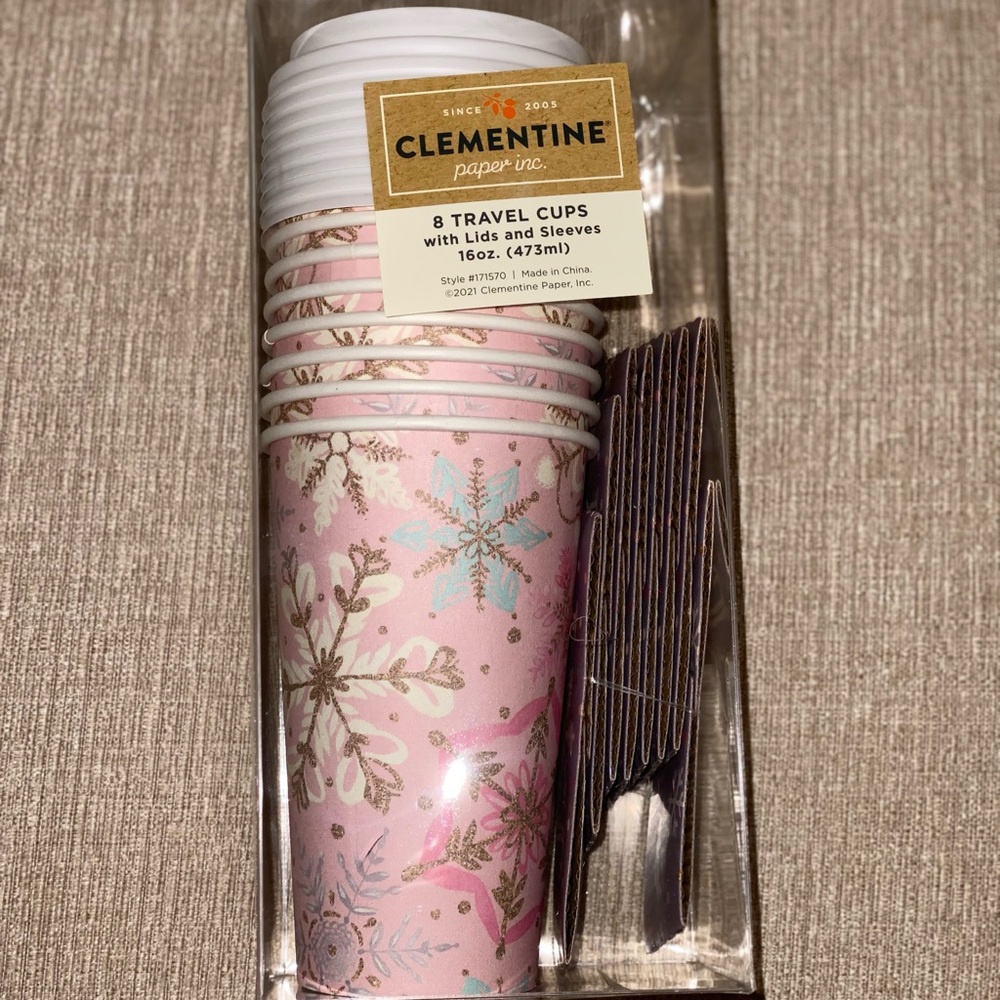 Brand New Travel Coffee Cups with Lids and Sleeves.
